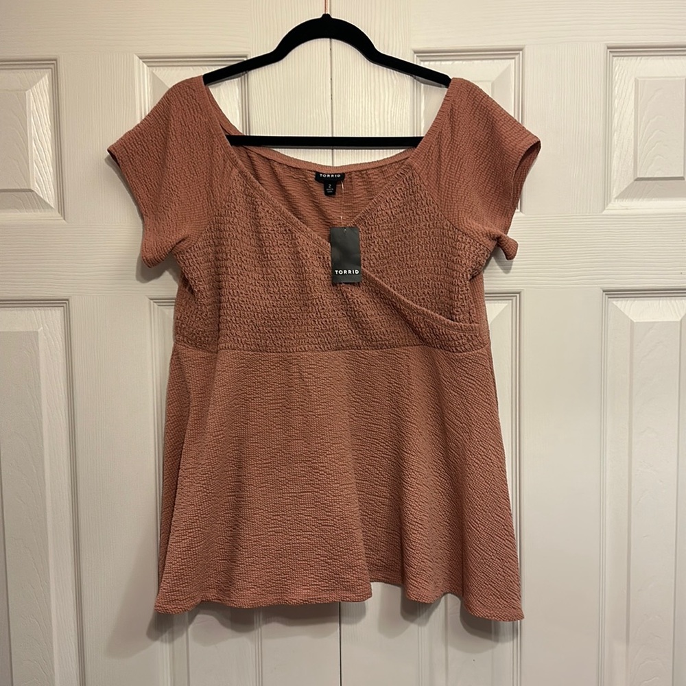 NWT Torrid Babydoll Rose Top
